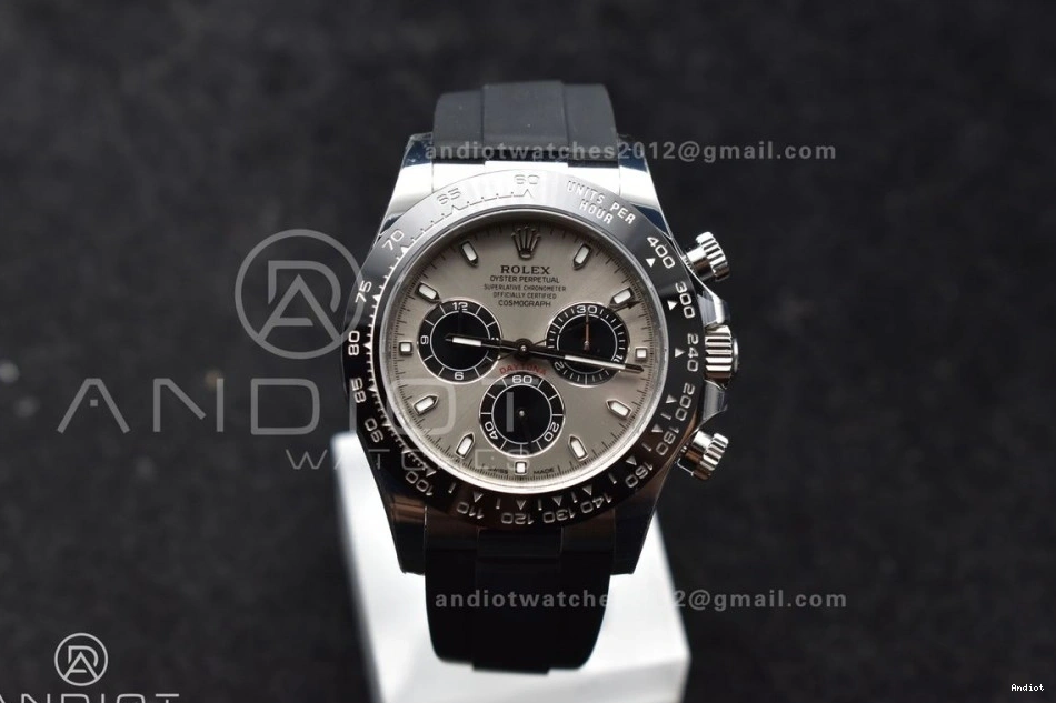 Daytona Dial DD4130 Steel Best Edition 904L 116519 VSF flex Strap on 1:1 Gray Oyster 0126